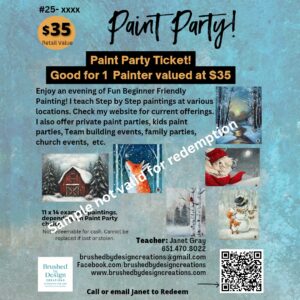 Paint Party Gift Certificate