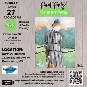 04.27.25 Country Song at North 20 Brewing, Rosemount, MN at 4 PM
