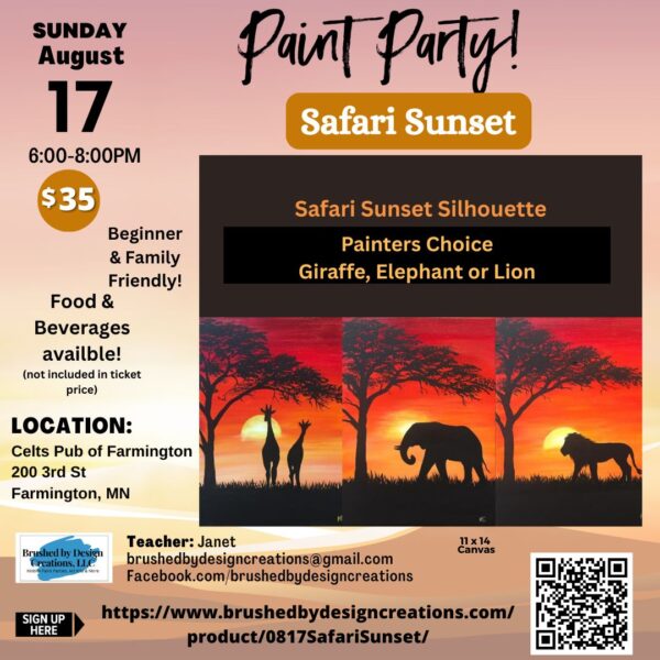 08.17.25 Safari Sunset Paint Party, Celts Pub of Farmington, Farmington, MN 6:00 PM