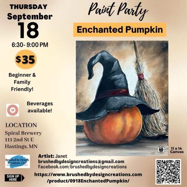 09.18.25 Enchanted Pumpkin Paint Party, Spiral Brewery, Hastings, MN at 6:30 PM