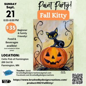 09.21.25 Fall Kitty Paint Party, Celts Pub of Farmington, Farmington, MN 6:00 PM