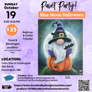 10.19.25 Blue Moon Halloween Paint Party, Celts Pub of Farmington, Farmington, MN 6:00 PM