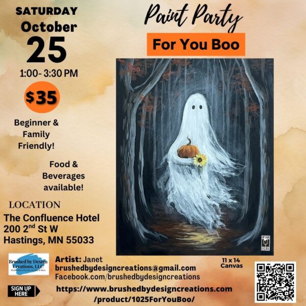 10.25.25 For You Boo Paint Party at The Confluence Hotel,  Hastings, MN at 1:00 PM