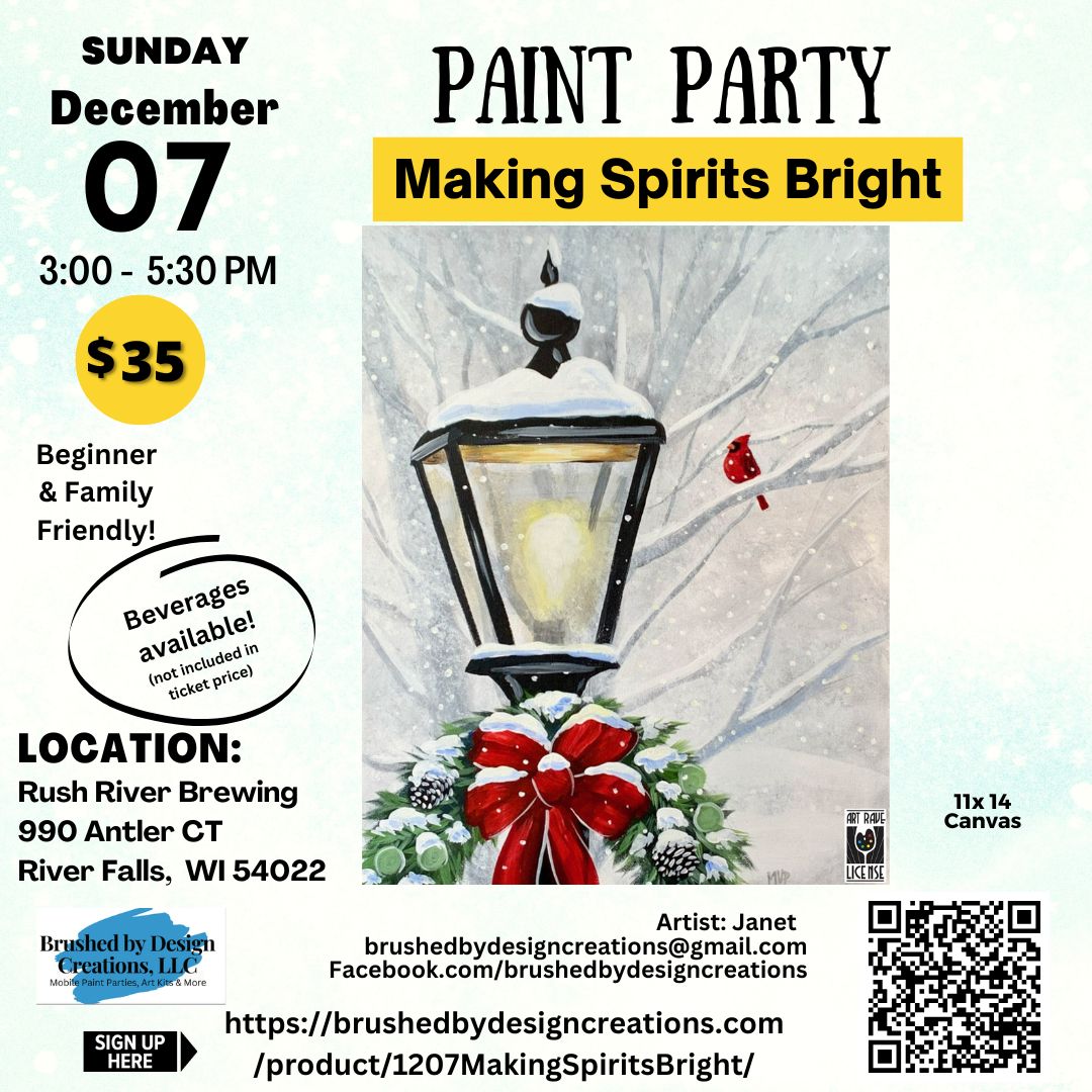 12.07.25 Rush River Brewing Paint and Sip Paint party, River Falls, WI social