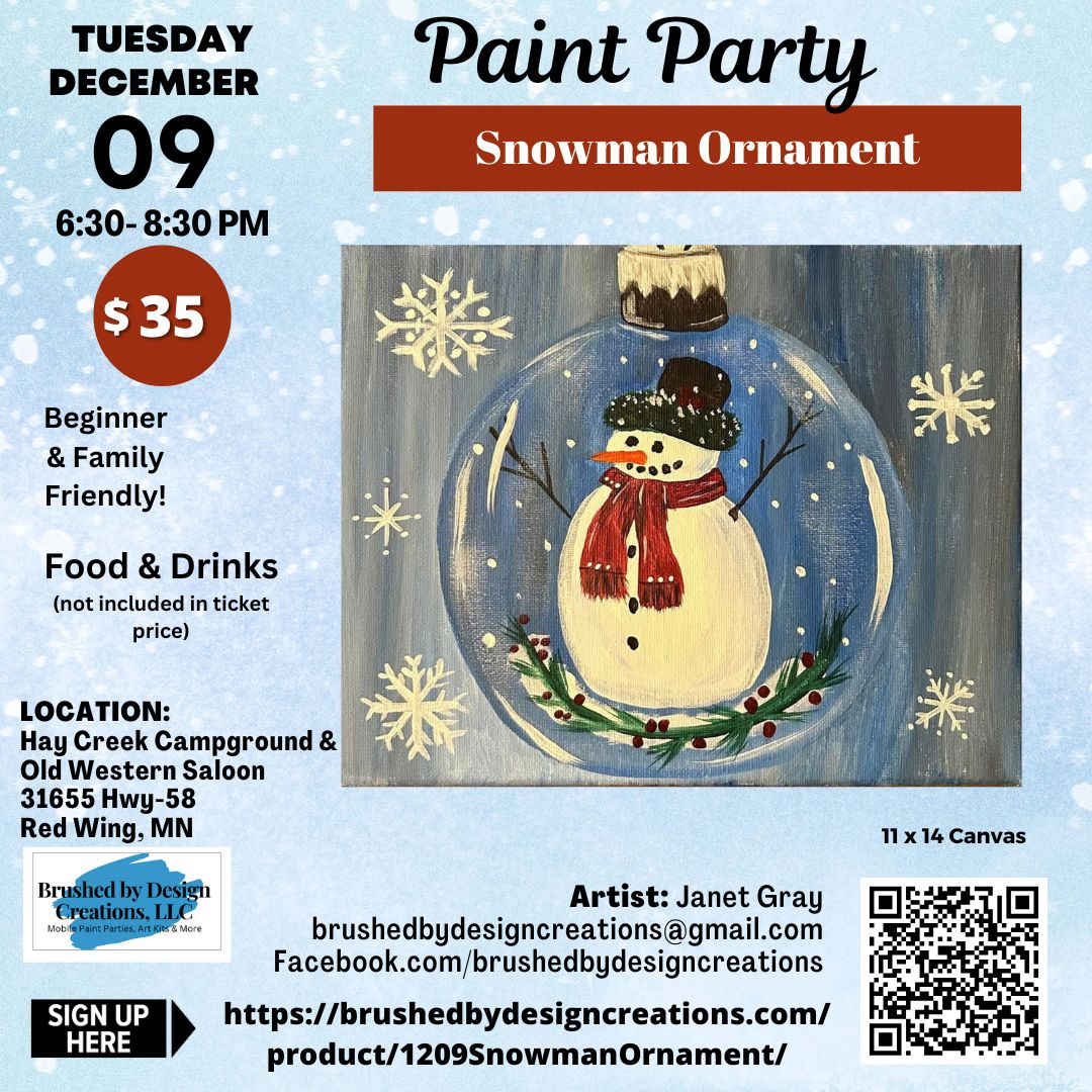 12.09 Hay Creek Saloon paint and sip paint party, Red Wing, MN social
