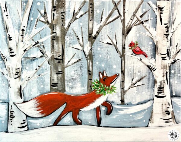 11.11.25 Christmas Fox & Friend Paint Party, Hay Creek Saloon, Red Wing, 6:30 PM