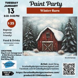 01.13.26 Winter Barn Paint Party, Hay Creek Saloon, Red Wing, 6:30 PM