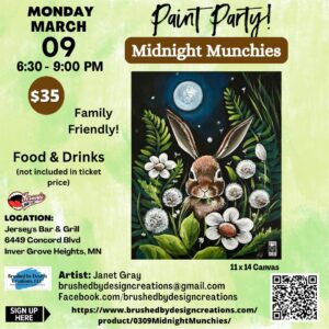 03.09.26 Midnight Munchies Paint Party at Jersey's Bar & Grill, Inver Grove Heights, MN at 6:30 PM