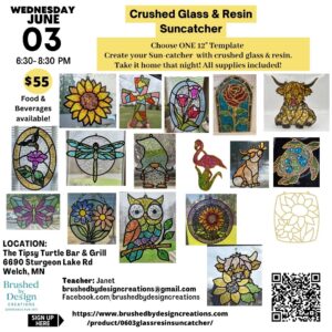 06.03.26 Crushed Glass & Resin Sun Catcher Art Party at The Tipsy Turtle Bar & Grill at 6:30 PM