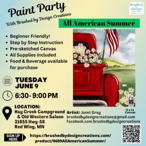 06.09.26 All American Summer Paint Party, Hay Creek Saloon, Red Wing, 6:30 PM