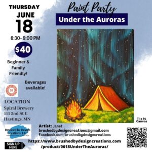 06.18.26 Under the Auroras Paint Party, Spiral Brewery, Hastings, MN at 6:30 PM