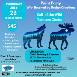 07.23.26 Call of the Wild Paint Party, OMNI Brewery & Taproom, Rosemount, MN at 6:30 PM
