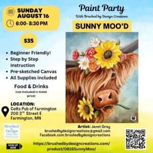 08.16.26 Sunny Moo'd Paint Party at Celts Pub of Farmington, Farmington, MN 6:00 PM