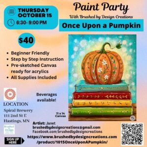 10.15.26 Once Upon a Pumpkin Paint Party, Spiral Brewery, Hastings, MN at 6:30 PM