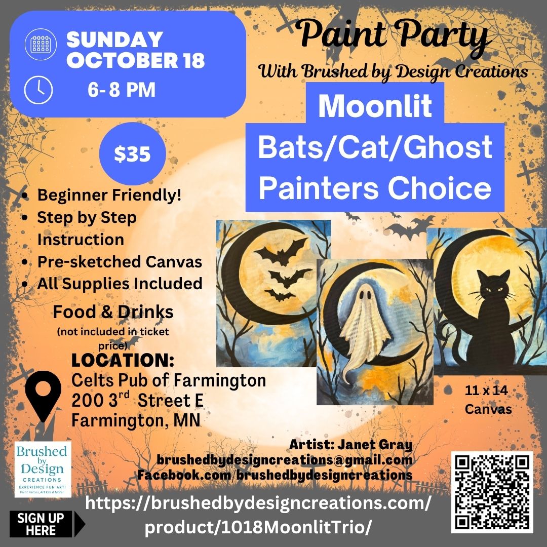 10.18.26 Moonlit Painters Choice Paint Party at Celts Pub of Farmington, Farmington, MN 6:00 PM