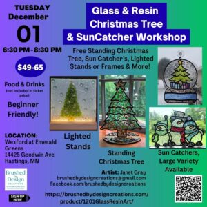 12.01.26 Crushed Glass & Resin Art Workshop at the Wexford at Emerald Greens, Hastings at 6:30 PM