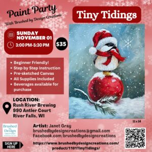 11.01.26 Tiny Tidings Paint Party, Rush River Brewing, River Falls, WI at 3 PM