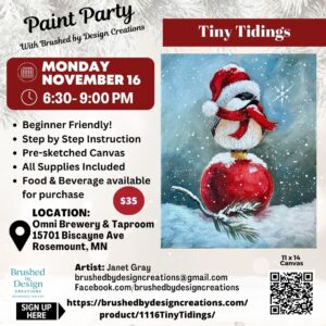 11.16.26 Tiny Tidings Paint Party at OMNI Brewery & Taproom, Rosemount, MN at 6:30 PM
