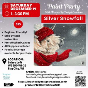12.19.26 Silver Snowfall Paint Party, Sabes Loft, Bay City, WI at 7 PM