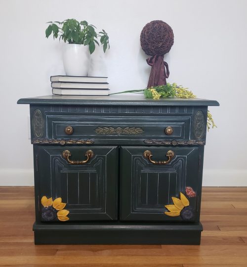 Painted Sunflower Cabinet